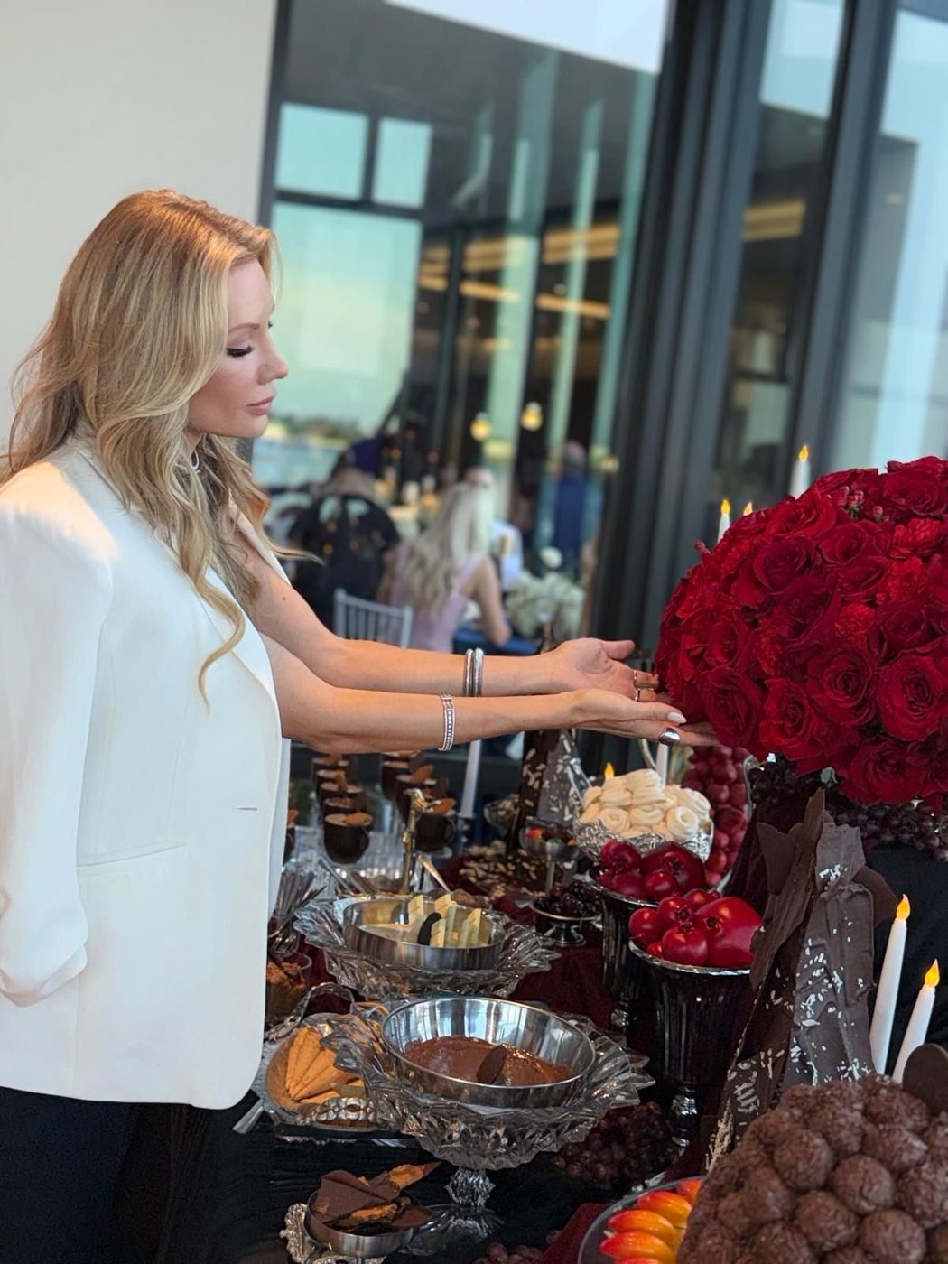 Dianna arranging a dessert display